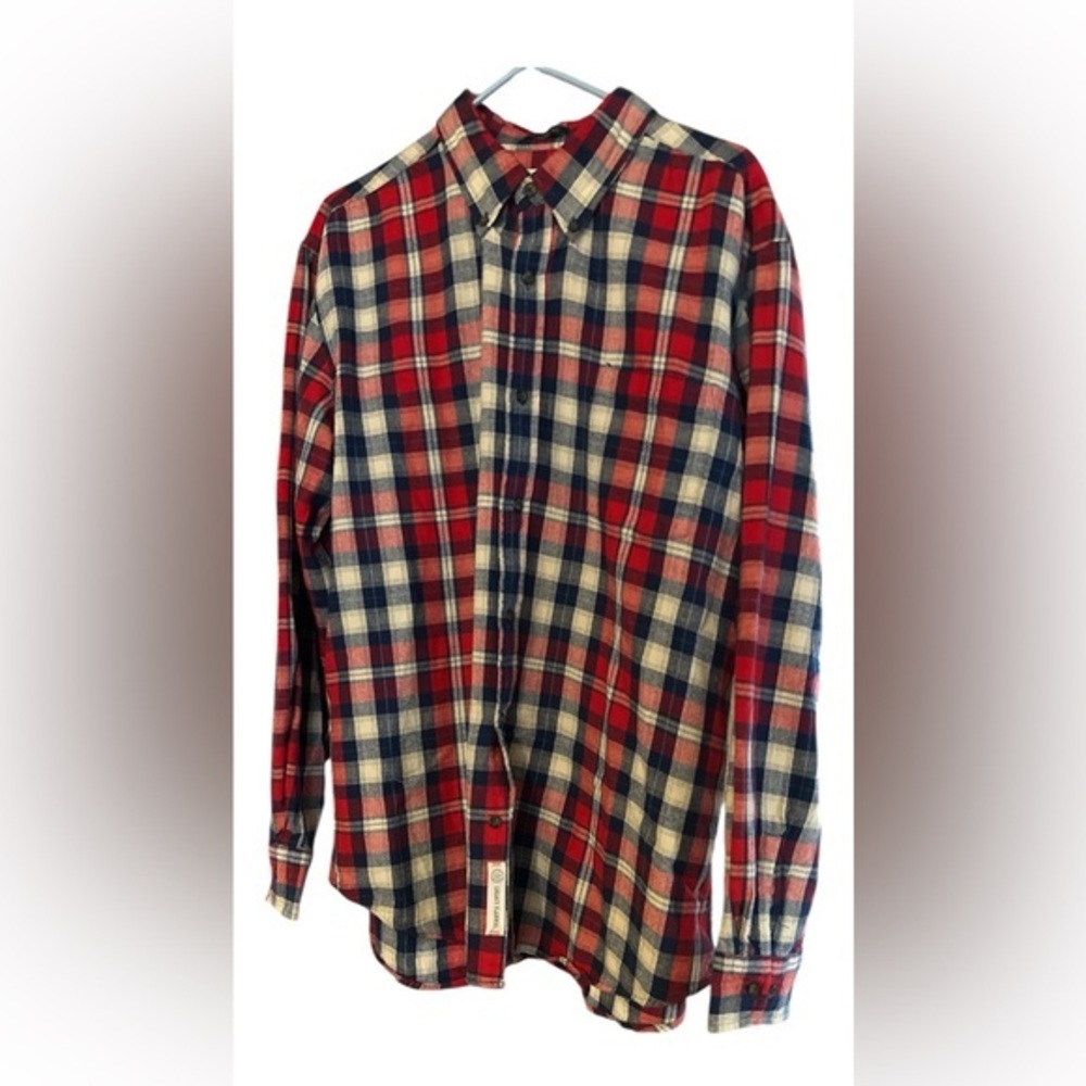 St John’s Bay Flannel Red & Blue Plaid Shirt (XL)